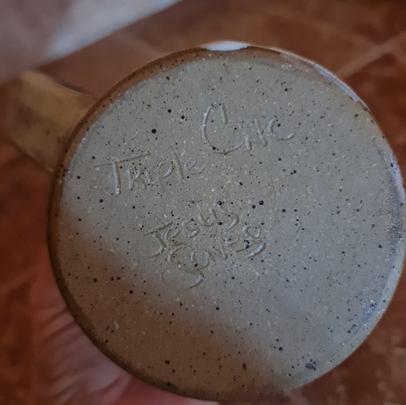 Handmade Hand-Thrown Coffee Mug Ceramic Glazed Pottery Rustic Mountain Cabin XL - Picture 7 of 7